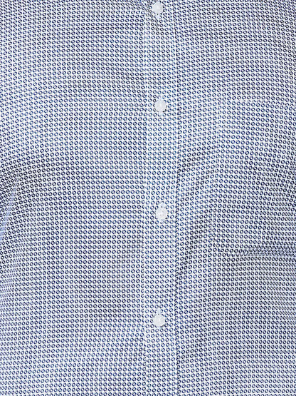 Raymond Men Blue Print Slim Fit Cotton Shirt
