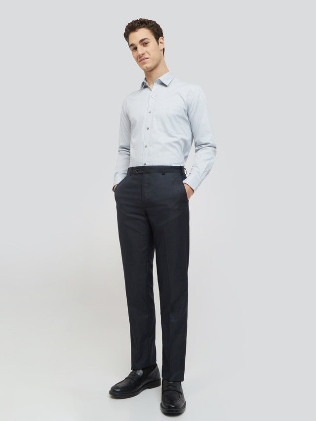 Raymond Men Grey Structure Regular Fit Cotton Shirt