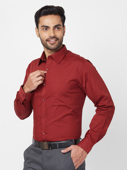 Raymond Men Red Slim Fit Solid Shirt