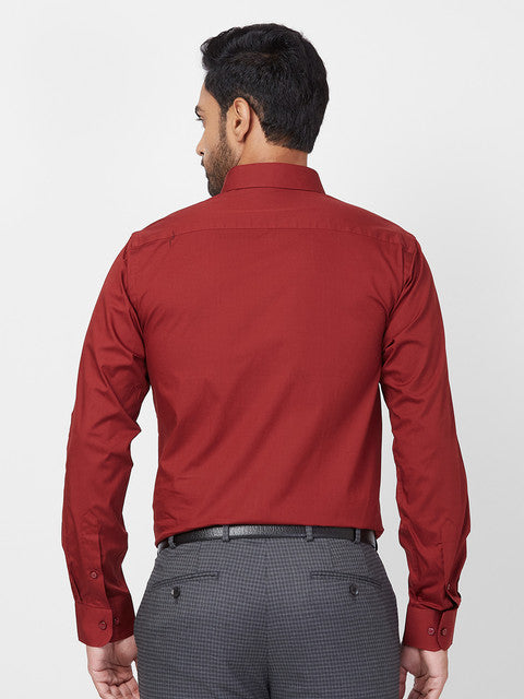 Raymond Men Red Slim Fit Solid Shirt