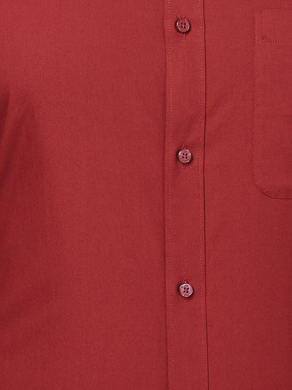 Raymond Men Red Slim Fit Solid Shirt