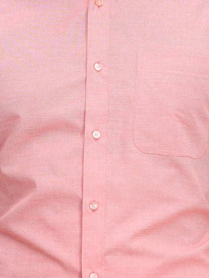 Raymond Men Pink Solid Cotton Formal Shirt