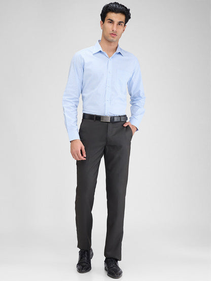 Raymond Blue Checks Slim Fit Full Sleeve Cotton Shirt
