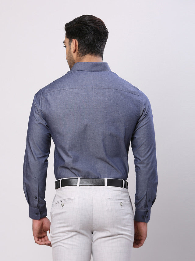 Raymond Grey Solid Slim Fit Cotton Formal Shirt