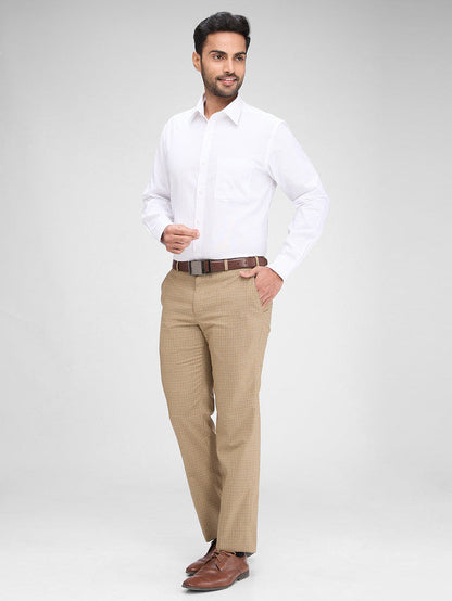Raymond White Structure Slim Fit Full Sleeve Cotton Shirt