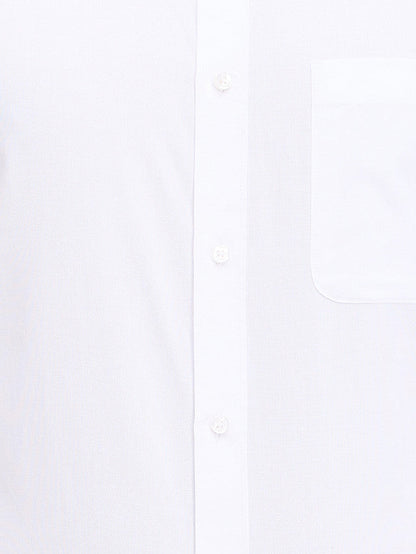 Raymond White Structure Slim Fit Full Sleeve Cotton Shirt
