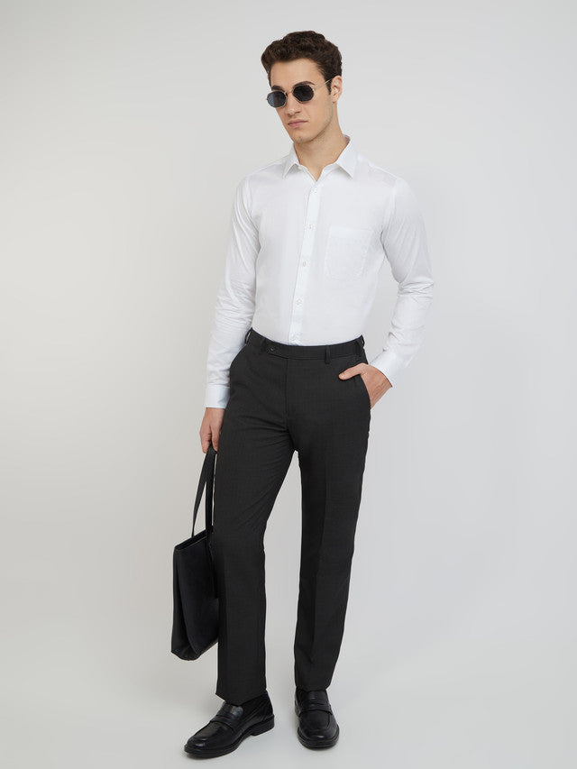 Raymond Men White Solid Slim Fit Cotton Formal Shirt