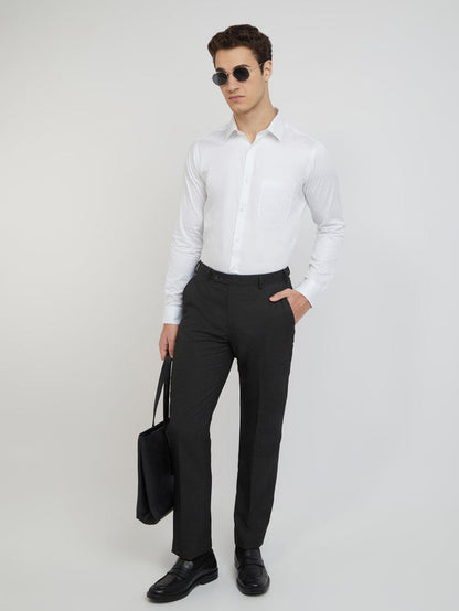 Raymond Men White Solid Slim Fit Cotton Formal Shirt