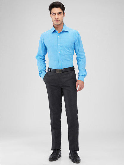 Raymond Men Blue Structure Slim Fit Cotton Shirt