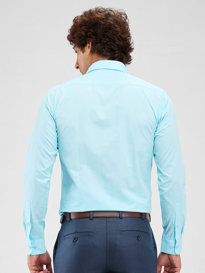Raymond Blue Solid Slim Fit Cotton Formal Shirt