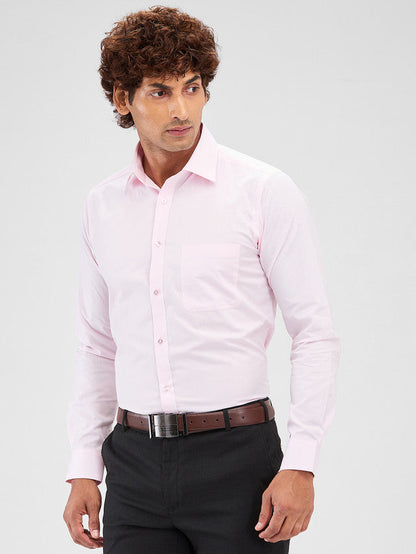 Raymond Pink Solid Slim Fit Cotton Formal Shirt