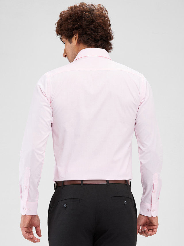Raymond Pink Solid Slim Fit Cotton Formal Shirt