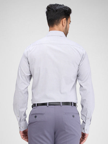 Raymond Grey Solid Slim Fit Full Sleeve Cotton Shirt