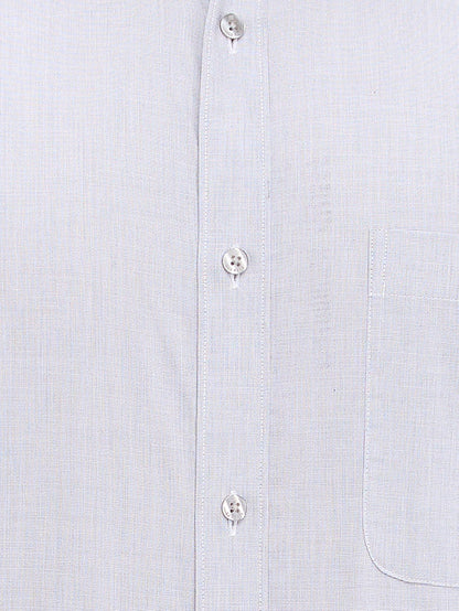 Raymond Grey Solid Slim Fit Full Sleeve Cotton Shirt