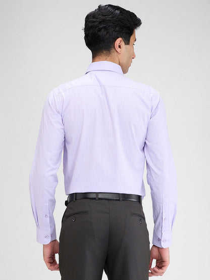 Raymond Purple Solid Slim Fit Full Sleeve Cotton Shirt