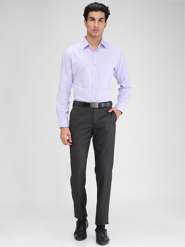 Raymond Purple Solid Slim Fit Full Sleeve Cotton Shirt