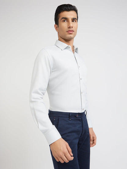 Raymond Grey Structure Slim Fit Cotton Formal Shirt