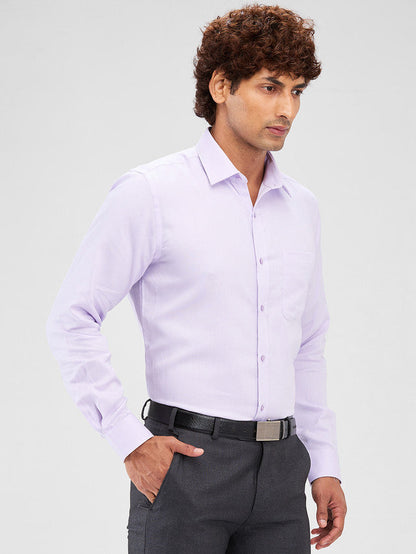 Raymond Purple Structure Slim Fit Cotton Formal Shirt