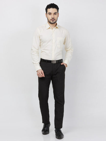 Raymond Men Yellow Checks Slim Fit Cotton Shirt