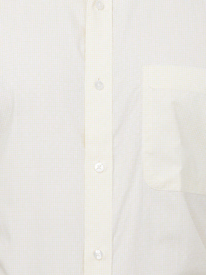 Raymond Men Yellow Checks Slim Fit Cotton Shirt