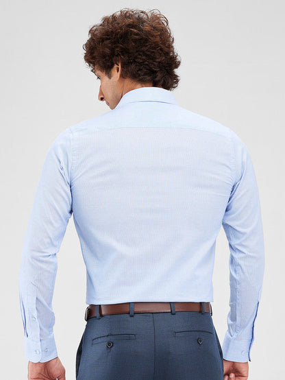 Raymond Blue Structure Slim Fit Cotton Formal Shirt