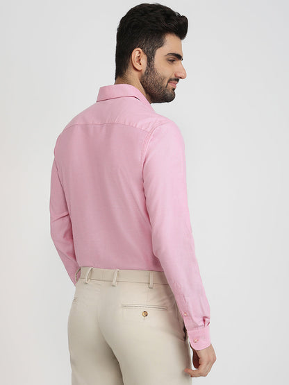 Raymond Men Pink Structure Slim Fit Cotton Formal Shirt