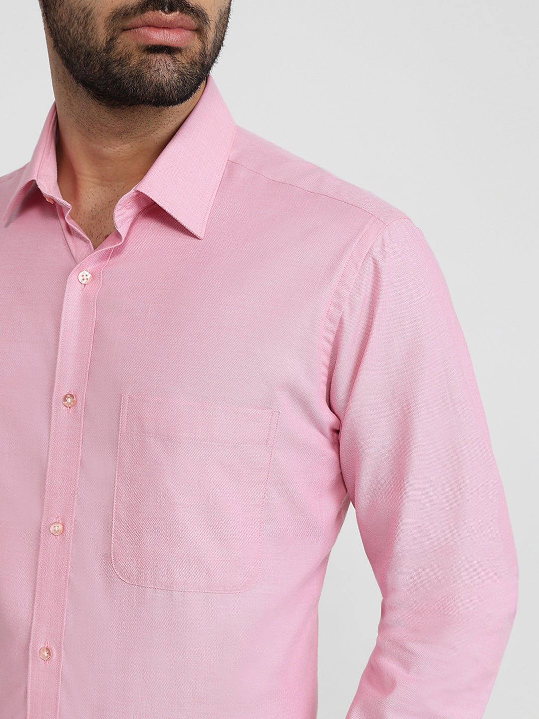 Raymond Men Pink Structure Slim Fit Cotton Formal Shirt