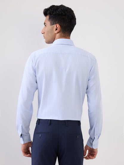 Raymond Men Blue Structure Slim Fit Cotton Full Sleeve Formal Shirt