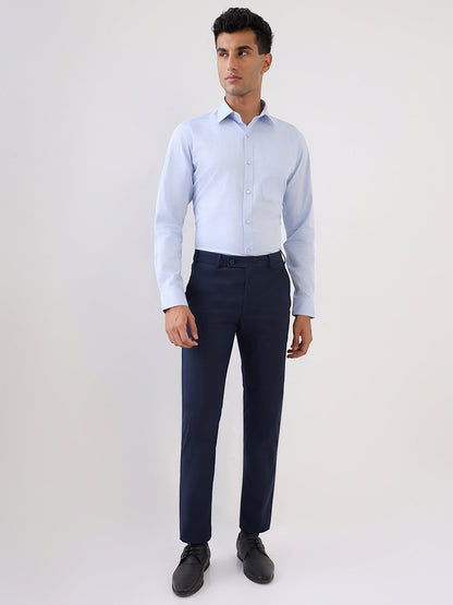 Raymond Men Blue Structure Slim Fit Cotton Full Sleeve Formal Shirt