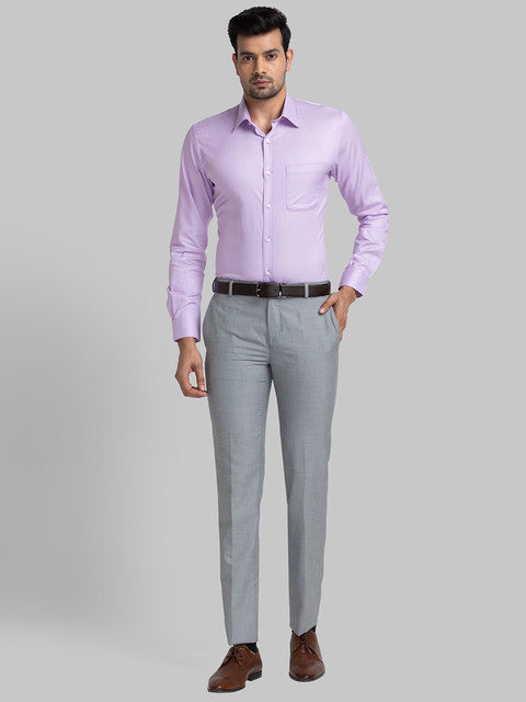 Raymond Men Purple Structure Slim Fit Cotton Shirt