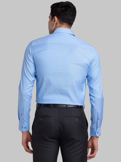 Raymond Blue Structure Contemporary Fit Full Sleeve Cotton Shirt