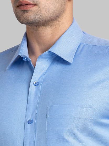 Raymond Blue Structure Contemporary Fit Full Sleeve Cotton Shirt