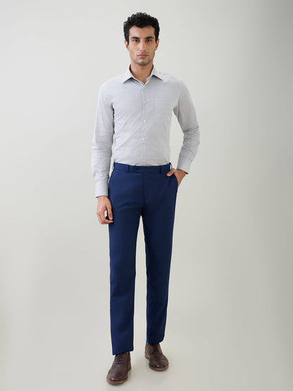 Raymond Men White Printed Regular Fit Cotton Full Sleeve Formal Shirt