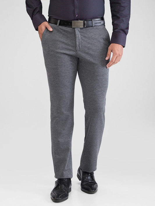 Raymond Men Grey Solid Slim Fit Trouser