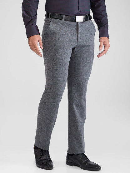 Raymond Men Grey Solid Slim Fit Trouser