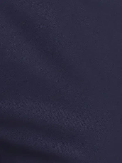 Men Blue Contemporary Fit Solid Polyester Blend Trouser