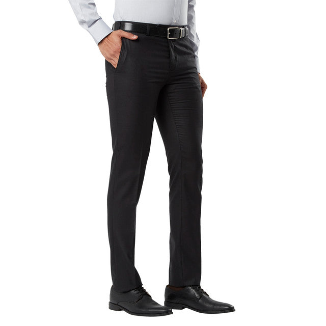 Raymond Black Slim Fit Polyester Blend Trouser