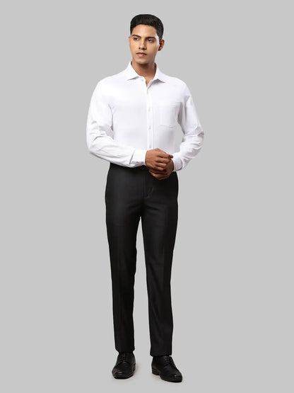 Men Black Slim Fit Polyester Blend Trouser
