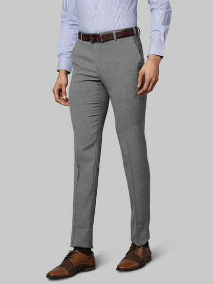 Raymond Men Grey Slim Fit Structured Trouser