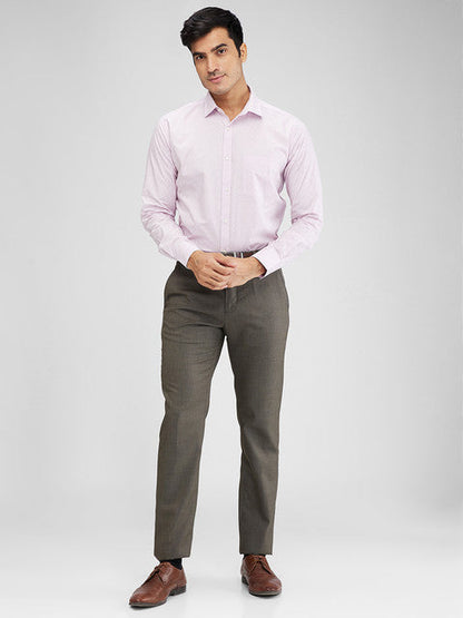 Raymond Men Brown Solid Slim Fit Polyester Blend Trouser