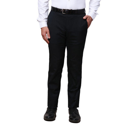 Raymond Men Blue Solid Slim Fit Polyester Blend Trouser