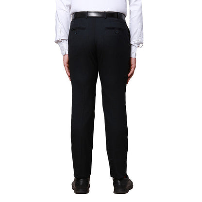 Raymond Men Blue Solid Slim Fit Polyester Blend Trouser