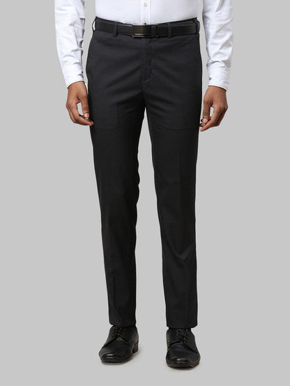 Raymond Grey Structure Slim Fit Polyester Blend Trouser