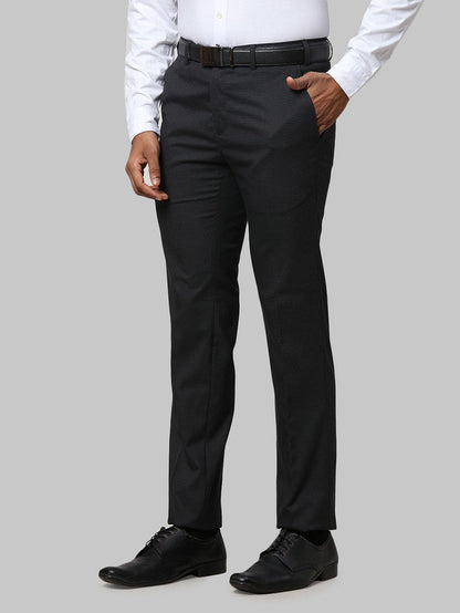 Raymond Grey Structure Slim Fit Polyester Blend Trouser