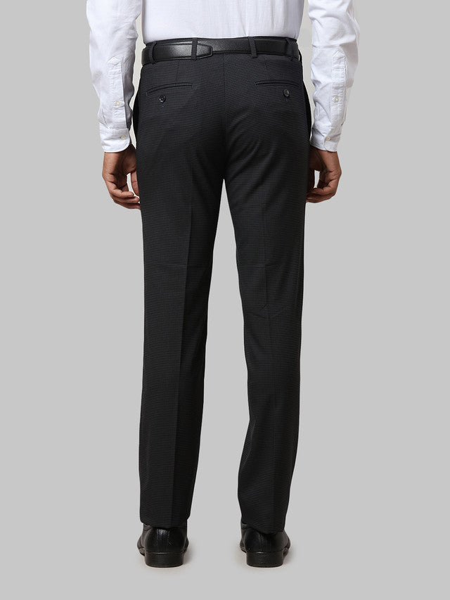 Raymond Grey Structure Slim Fit Polyester Blend Trouser