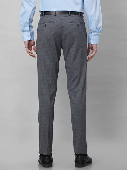 Raymond Men Grey Structure Slim Fit Polyester Blend Trouser