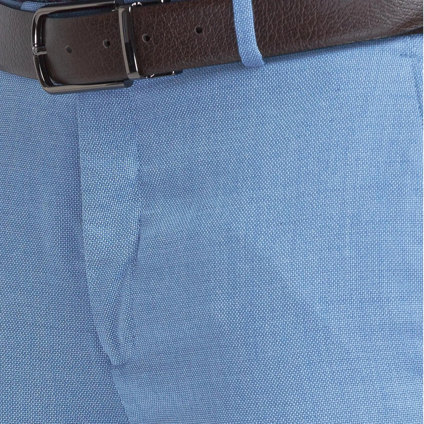 Men Blue Slim Fit Structure Polyester Blend Trouser