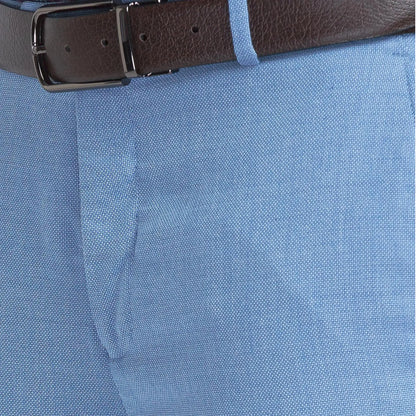 Men Blue Slim Fit Structure Polyester Blend Trouser
