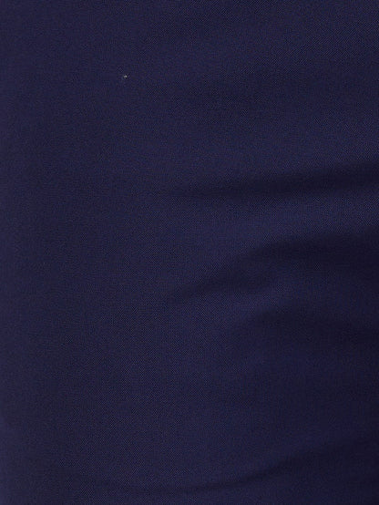 Raymond Men Blue Solid Slim Fit Polyester Blend Trouser