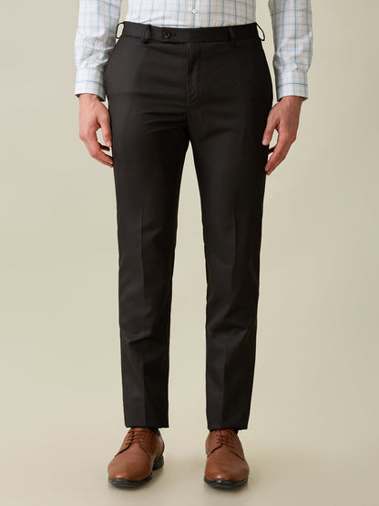 Raymond Men Brown Solid Slim Fit Polyester Blend Trouser